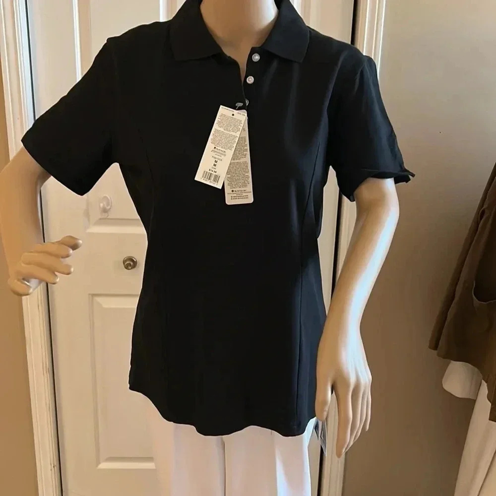 polo shirt  golf cotton black, NWT, Y2K vtg,LEE Riders activewear,cottagecore - Picture 10 of 13